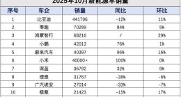 10月新能源車銷量：零跑首破 7 萬登頂新勢力，理想雙下滑不及預(yù)期